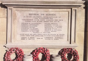 Cognehoe war memorial inscription after work © Ted Barnes, 2014 