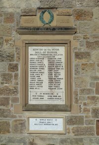 The new World War II plaque with the existing World War I plaque © Newton on the Moor and Swarland Parish Council, 2011
