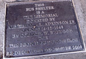Dunchurch bus shelter plaque © RBL Bilton, Dunchurch and Thurleston Branch, 2009