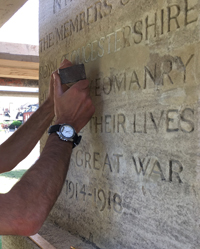 WM6773 Royal Glou Hussars cross during works &copy; Gloucester Cathedral 2018