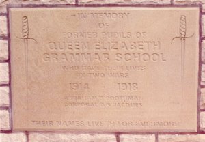 Queen Elizabeth School, Middleton war memorial © C B Colson, 2010